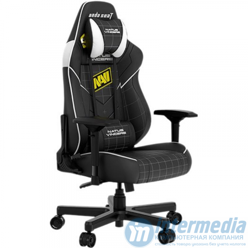 Игровое кресло AD19-04-BW-PV AndaSeat NAVI Edition L BLACK 4D Armrest 60mm wheels PVC Leather