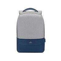 Рюкзак RivaCase 7562 grey/dark blue anti-theft Laptop backpack 15.6" - Интернет-магазин Intermedia.kg