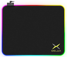 Коврик для мыши Delux GP-003 (445x335x3мм, ткань+каучук, противоскольз. основание, RGB-подсветка, 10 световых эффектов, кабель 1,8 м) black - Интернет-магазин Intermedia.kg