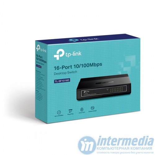 Сетевой коммутатор TP-Link TL-SF1016D, 16-port 10/100Mbps, Desktop