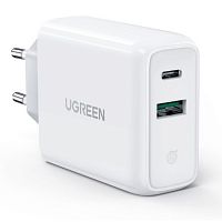 Зарядное устройство UGREEN CD170 (1хType-C, 1xUSB-A, 36W, белый)  60468 - Интернет-магазин Intermedia.kg