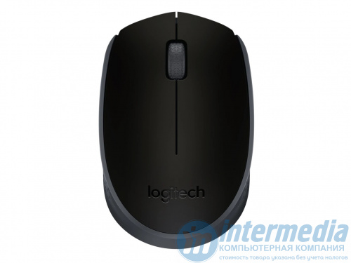 Мышь Logitech M171 Wireless Mouse Black беспроводная, оптическая, USB, 1000 DPI, размеры (ДхШхВ) 97.7х61.5х35.2 мм, Черный