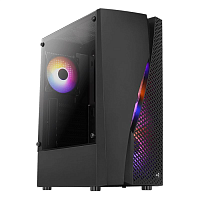 Корпус Aerocool Wave-G-BK-v3 ATX/MicroATX/miniITX, USB2*3.0/1*2.0, HD-Audio+Mic, RGB, Высота CPU кулера до 158мм, VGA до 297мм (без радиатора), Окно из закаленного , 206x450x372мм, 4 х 120 мм RGB-вент