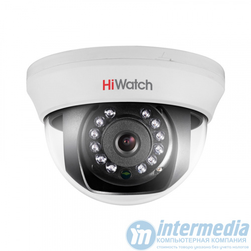 HD-TVI камера купольная уличная HiWatch DS-T591(C) (5MP/2.8mm/2592х1944/0.01lux/SmartIR 20m/4in1 video output)