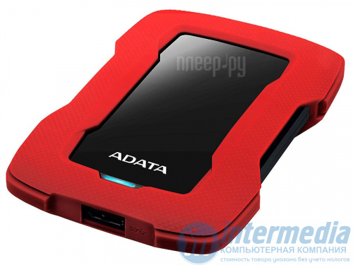 Внешний HDD ADATA 1TB HD330 USB 3.2 Gen1 Read up:135Mb/s/Write up:125Mb/s Red