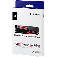 Диск SSD 1TB Samsung 990 PRO with Heatsink MZ-V9P1T0GW, M.2 2280 PCIe 4.0 x4 NVMe 2.0, Read/Write up to 7450/6900MB/s, Box - Интернет-магазин Intermedia.kg