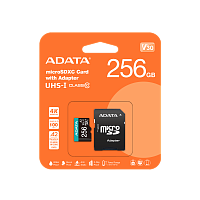 Карта памяти micro Secure Digital Card (Trans Flash) 256GB HC10 U3 V30S Adata AUSDX256GUI3V30SA2 + SD adapter - Интернет-магазин Intermedia.kg