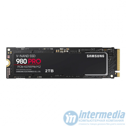 Диск SSD 2TB Samsung 980 PRO MZ-V8P2T0BW M.2 2280 PCIe 4.0 x4 NVMe 1.3, Read/Write up to 7000/5100MB/s, Box