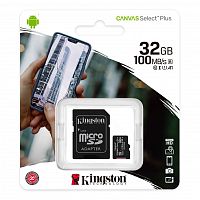 Карта памяти Secure Digital-micro Card Kingston 32GB uSD Select 80R C10 I ADPTR [SDCS2/32GB] - Интернет-магазин Intermedia.kg