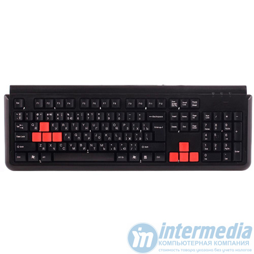 Клавиатура A4Tech G-300 X7 Black, USB, Red-key GAMES COMFORT,RUS+ENG