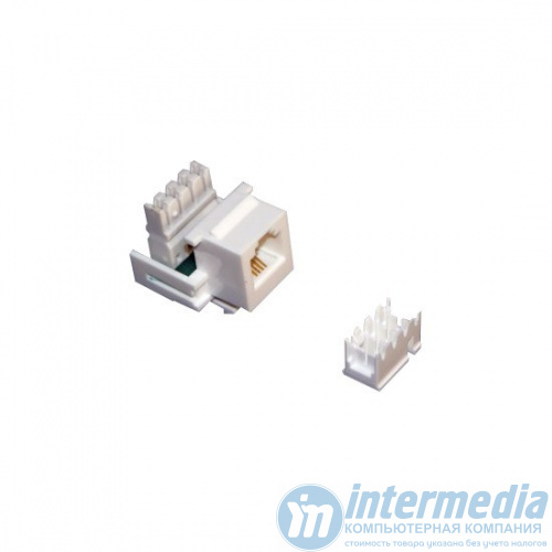Модуль для информационной розетки SHIP M256-1, Cat.3, RJ-11, UTP, Телефонный, Белый