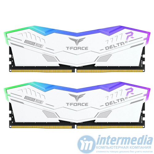 Оперативная память DDR5 Team Group T-Force Delta RGB 32GB (2x16GB) 6000MHz CL38 White (FF4D532G6000HC38ADC01)