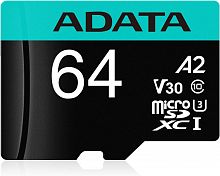 Карта памяти micro SDXC Card ADATA 64GB UHS-I/U3/V30S/A2, R/S 100Mb/s, W/S 25Mb/s - Интернет-магазин Intermedia.kg