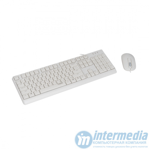Клавиатура + Мышь Rapoo X130PRO, Оптическая мышь, 1000DPI, USB, Анг/Рус/Каз, Длина кабеля 1,5 метра, Кол-во стандартных клавиш 104, Защита от пролива воды/кофе, Белый