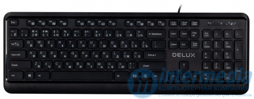 Клавиатура Delux DLK-290UB, Ультратонкая, USB, Кол-во стандартных клавиш 103, 18 мультимедиа-клавиш,
