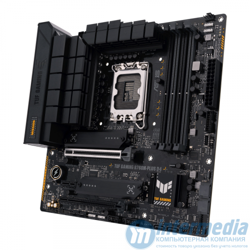 Материнская плата Asus TUF GAMING B760M-PLUS D4 mATX, LGA1700,Intel B760,4*DDR4 3200MHz,1*PCI-Ex16x,1*PCI-Ex1x,2*M.2+4*Sata,2.5Gbs Lan,8*USB3.2+4*USB2.0,DP,HDMI,RAID,Au