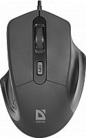 Проводная мышь Defender Datum MB-347,  черный,4 кнопки, 800-1600 dpi, прорезиненное покрытие, USB 1,5м - Интернет-магазин Intermedia.kg
