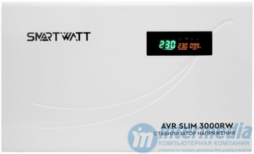 Настенный стабилизатор напряжения SMARTWATT AVR SLIM 1000RW диапазон работы 100-260V, 1 выход, LED-дисплей