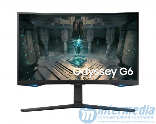 Монитор 27" Samsung LS27BG650EMXUE, Curved, Smart, VA,2560x1440 (QD-LED, QLED), 2500:1,350cd/m2,240Hz, 178/178,1ms, 2xHDMI,DP,выход на наушн.,2xUSB3.0, LAN, WiFi, BT, колонки