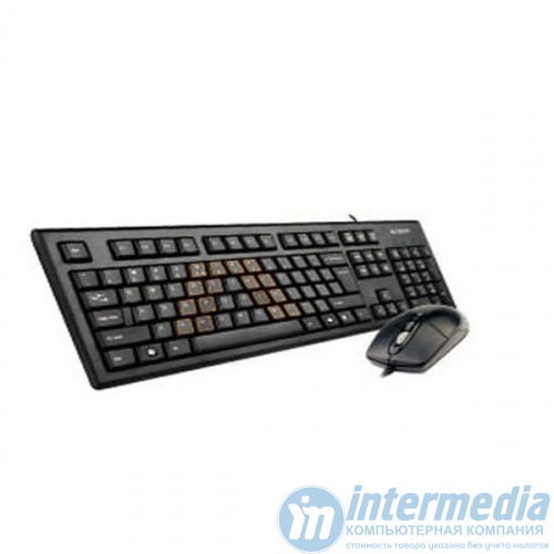 Клавиатура A4Tech  KR-8572 (KR-85+OP-720) Клавиатура+мышь SET USB BLACK US+RUSSIAN