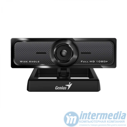 Веб камера Genius WideCam F100 V2, USB, 1920x1080, 2.0Mpx, Микрофон, Крепление: зажим, Кабель 1.5 метра, Чёрный