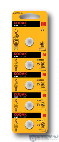 Батарейка Kodak CR2032-5BL 3V литиевая (5 шт блистер)