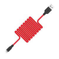 Кабель HOCO X21 Plus Silicone USB-Lightning, 2.4A, 2m, black and red - Интернет-магазин Intermedia.kg