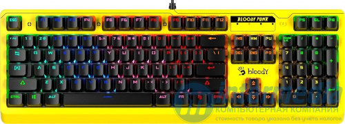 Клавиатура A4Tech Bloody B810RC YELLOW RGB-LED, USB, мех клавиатура переключателями, USB, 1.8m, желтый