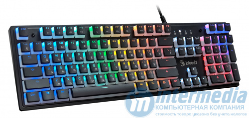 Клавиатура A4Tech BLOODY S510R GAMING MECHANICAL PUDDING BLACK BLMS RED SWITCH KEYBOARD USB US+RUS