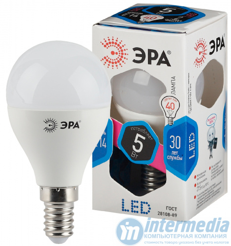Лампа ЭРА STD LED P45-5W-840-E14