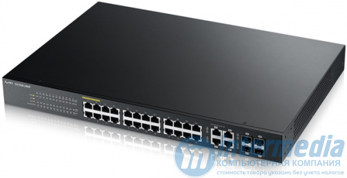 ZyXEL GS1920-24HP PoE-коммутатор Gigabit Ethernet с 24 разъемами RJ-45 и 4 SFP-слотами совмещенными