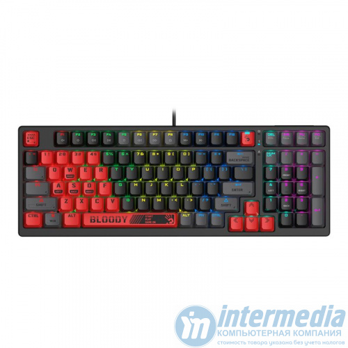 Клавиатура A4Tech BLOODY S98 SPORTS BLOODY RED GAMING MECHANICAL BLMS RED SWITCH RGB KEYBOARD USB US+RUS