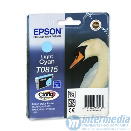 Картридж струйный Epson C13T08154A Light Cyan High Capacity (R270/390/RX590)