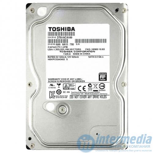 Жесткий Диск HDD 1TB, Toshiba, 7200rpm, 32MB Cache, SATAIII [DT01ACA100]