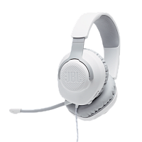 Наушники с микрофоном JBL WIRED OVER EAR GAMING, Дуговые, 3.5mm MiniJack, 20Hz-20kHz, 100dB/-42dB, Длина кабеля 1.2 м, Surround, Белый [JBLQUANTUM100WHT] - Интернет-магазин Intermedia.kg
