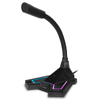 Микрофон SVEN MK-600 настольный проводной USB-A, 58 ± 3 dB, 20-16000 МГц, кабель: 1,8м, RGB, USB ,черный - Интернет-магазин Intermedia.kg