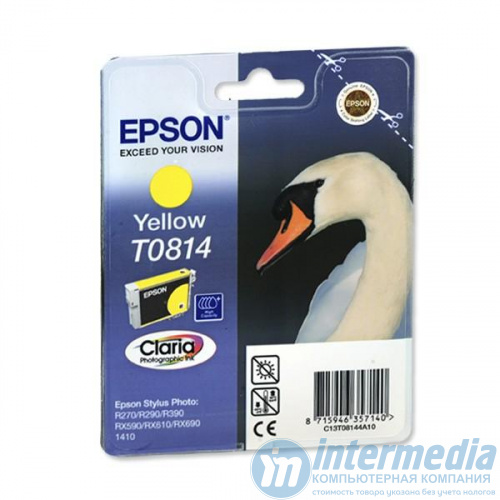 Картридж струйный Epson C13T08144A Yellow High Capacity (R270/390/RX590)