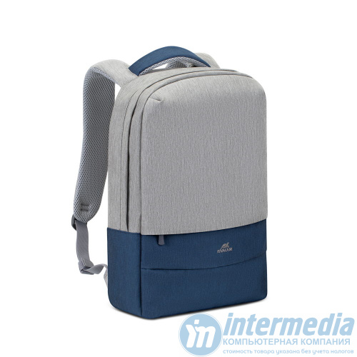 Рюкзак RivaCase 7562 PRATER Anti-Theft Grey/Blue 15.6" Backpack - Интернет-магазин Intermedia.kg