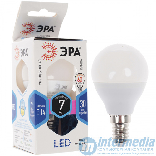Лампа ЭРА STD LED P45-7W-840-E14