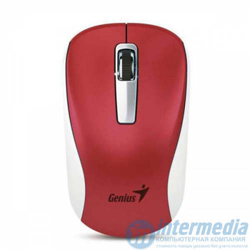Беспроводная мышь Genius NX-7010, Оптическая, 1200dpi, 3 кнопки, USB , Белый-Красный