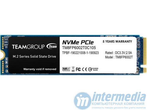 Диск SSD TEAMGROUP MP33 M.2 2280 PCIe 2TB Gen3x4 NVMe Read / Write: 1800/1500MB [TM8FP6002T0C101]