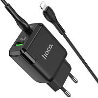 Зарядное устройство HOCO N5 Favor dual port PD20W+QC3.0 charger, black  (EU) 5V  3A - Интернет-магазин Intermedia.kg