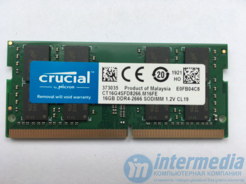 Оперативная память Crucial 16GB DDR4 3200MHz (PC-25600), SODIMM для ноутбука