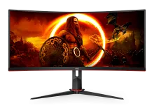 Монитор 34" AOC CU34G2XP/BK, VA, Black, Curved, 3440x1440, 80M:1, 350cd/m2, 180Hz, 178/178, 1ms, 2xHDMI, 2xDP, 4USB3.0, Headphone-Out