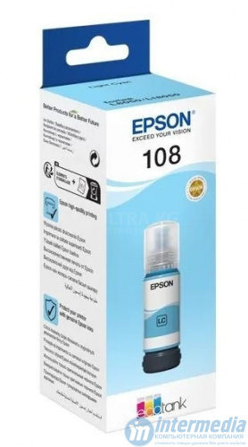 Картридж струйный Epson C13T09C54A 108 EcoTank для L8050/18050 светло-голубой