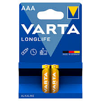 Батарейка Varta AAA Micro Longlife LR03 1.5V щелочная (алкалиновая) (2шт блистер) - Интернет-магазин Intermedia.kg