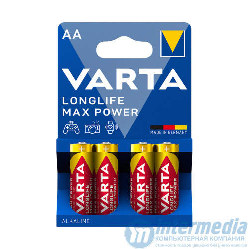 Батарейка Varta Mignon LongLife MaxPower 4шт. LR6/AA
