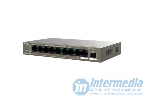 Коммутатор IP-COM(Tenda) G2210P-8-102W 8-port PoE 1000Mbps+2-port 1000Mbps Cloud Managed  Steelcase