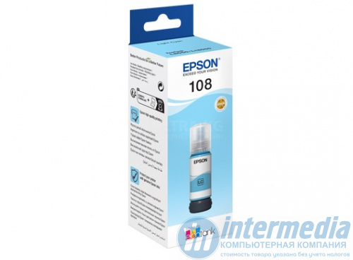 Картридж струйный Epson C13T09C24A 108 EcoTank для L8050/18050 голубой