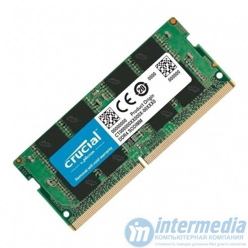 Оперативная память DDR4 SODIMM 8GB Crucial 2666Mhz (PC4-21300) CL19 SR x8 Unbuffered [CB8GS2666]